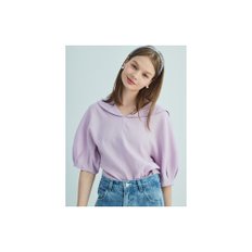 SAILOR COLLAR LINEN PUFF SLEEVE BLOUSE_LAVENDER