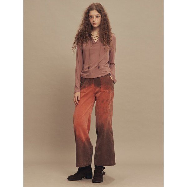 빈티지 페이드 코듀로이 팬츠 오렌지