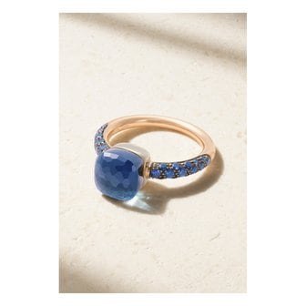 포멜라토 누도 클래식 로듐 플레이트 18K 로즈 골드 멀티스톤 반지 1647597316539730