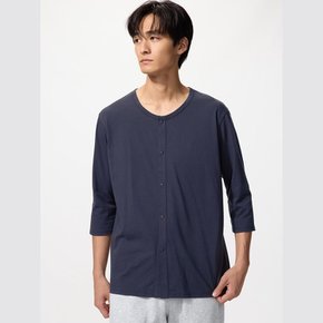 에어리즘 프론트 오프닝 크루넥 8부 티셔츠