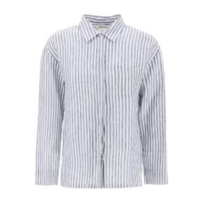 여성 striped linen shirt from renania White