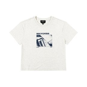 COHBO F26436 PAA HEATHERED ECRU CASSETTES 카세트 여성 반팔티