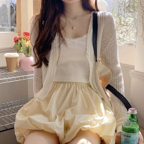 여성 5컬러 심플 시스루 웨이브 가디건 LK-G078