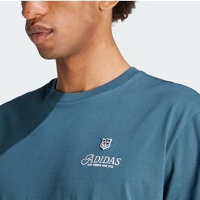 [남녀공용] 그래픽 파이어 트레포일 티셔츠 IS0225 아디다스오리지널 반팔티 블루