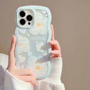 갤럭시 S25 S24 S23 S22 S21 울트라 플러스 귀여운 캐릭터 투명 물결 실리콘 범퍼 하드 케이스
