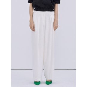 Linen Tuck Trousers_Ivory