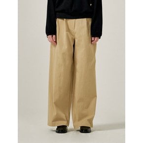 Wide two tuck pants (Beige)