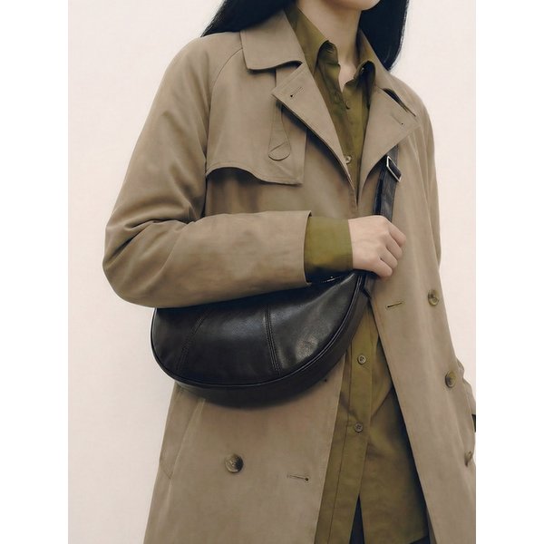 스플릿 하프문 메신저백_다크브라운(Small)