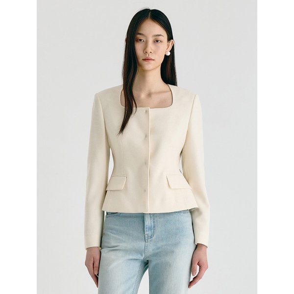 트위드 스퀘어 자켓