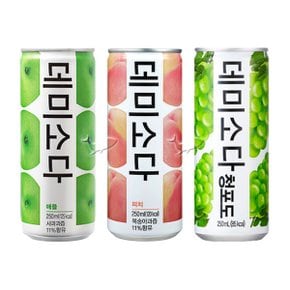 데미소다 250ml 애플/ 5캔+복숭아/ 5캔+청포도/ 5캔 총15캔