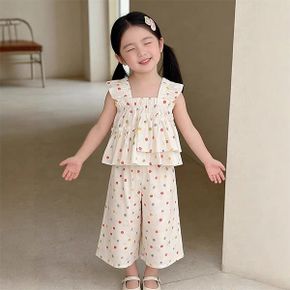 멀티도트 프릴 나시 와이드팬츠 여아 상하복 206155