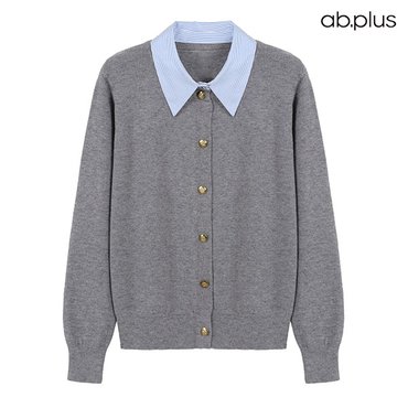ab.f.z [ab.plus/신상] 배색 카라 니트 가디건 (LSZ4MY33A)