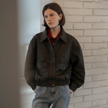 노운베러 Pigment leather jumper_Brown