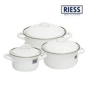 [RIESS] 화이트 클래식 냄비 3종세트(12cm+16cm+20cm양수)