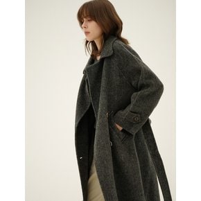 Belted Double Long Coat _Grey