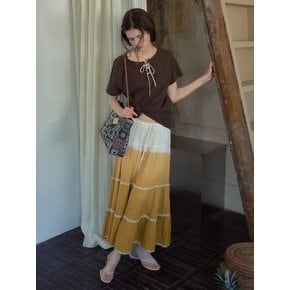 Vintage Eyelet Half T-Shirt_Brown(OB6TP13)