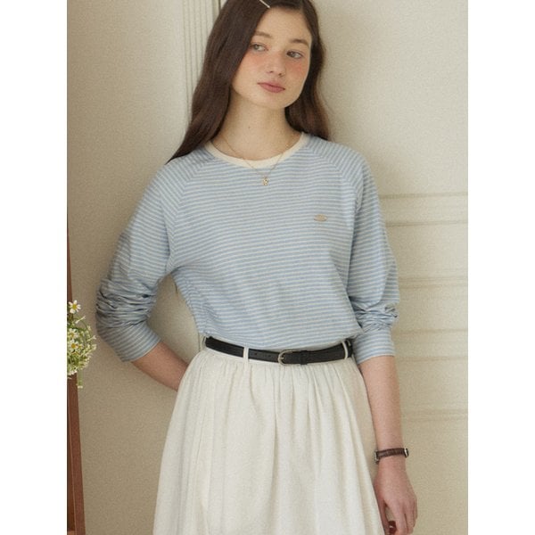 Stripe Raglan T-shirt - Sky blue