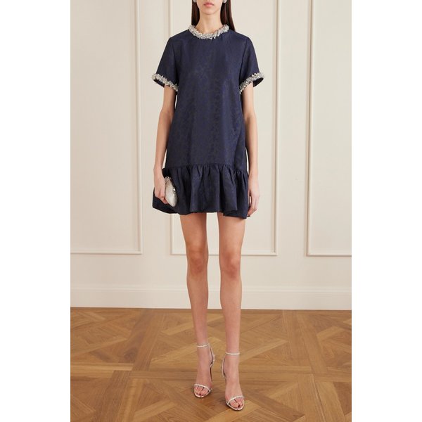 심카이 앨리슨 장식 자카드 미니 원피스 46376663162946721