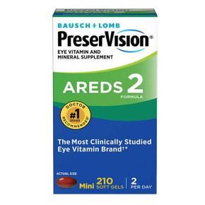 프리저비젼 아레즈2 눈 비타민 210젤 1 팩 Bausch + Lomb Preser-Vision AREDS2 Formula Eye Vitami