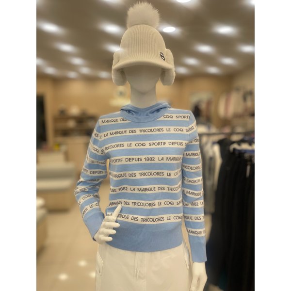 [여주점] 여성 스트라이프 후드 방풍 스웨터 GO422LKPO2 LBLU