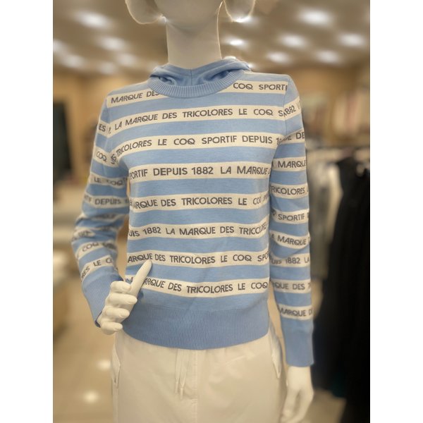 [여주점] 여성 스트라이프 후드 방풍 스웨터 GO422LKPO2 LBLU