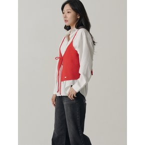 [인플루언서 세영 w/] String Layered Knit Vest_Red