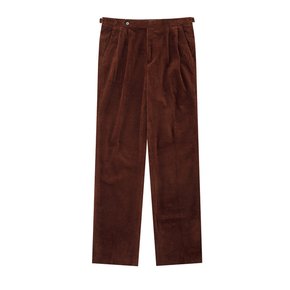 Corduroy adjust 2Pleats relaxed Trousers (Brick)