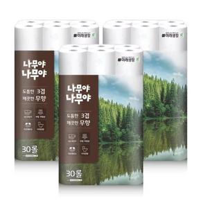 미래생활 나무야나무야 도톰한3겹 깨끗한 무향 27M 30롤 3팩r (S42518154)