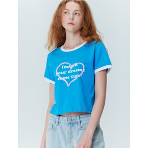 Dreams Cropped Short Sleeve T-Shirt_Blue