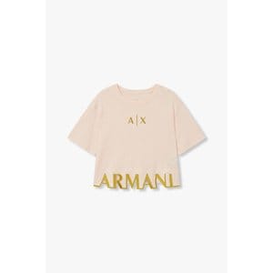 ARMANI EXCHANGE AX 여성 샤이닝 엠브로이더리 로고 티셔츠(A424130026)피치