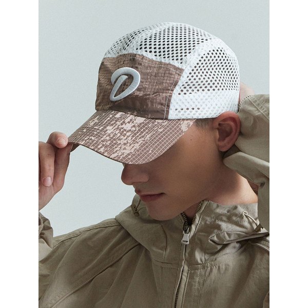 BIG SIZE D MESH PINK BROWN CAMP-CAP