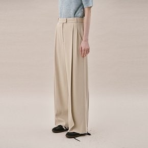 ITALIAN WOOL BLEND TUCKED PANTS_LIGHT BEIGE