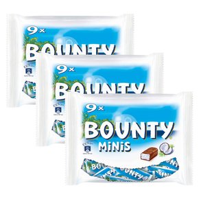 Bounty 바운티 미니 코코넛 초콜릿 바 9입 3팩