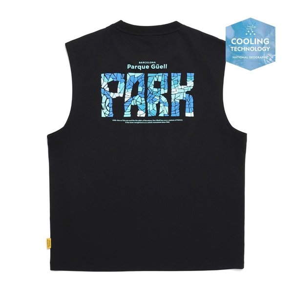 [여주점] N252MTS093 크로우 COOL MAX 레터링 세미오버핏 민소매 티셔츠 CARBON BLACK