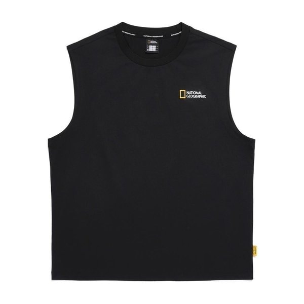 [여주점] N252MTS093 크로우 COOL MAX 레터링 세미오버핏 민소매 티셔츠 CARBON BLACK