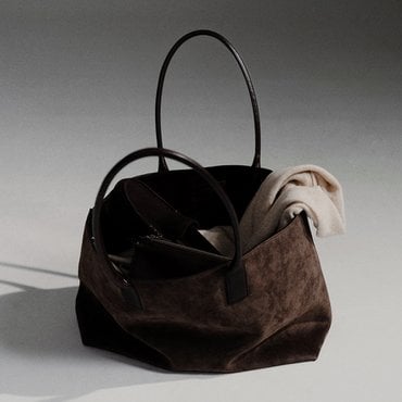 킨더살몬 Margo Suede Tote Bag Charcoal-Brown