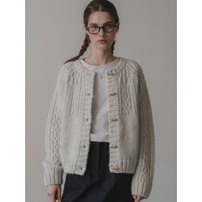 Duffle cable cardigan (snow)