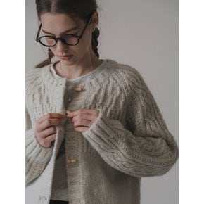 Duffle cable cardigan (snow)