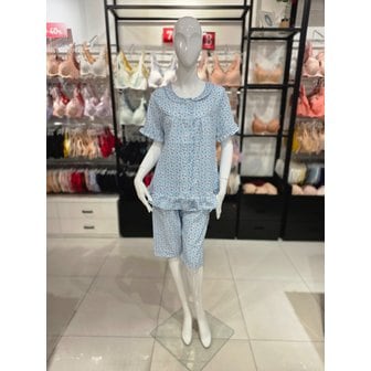 비너스 [시흥점] S 비너스 ) 쿨 지지미 잔꽃나염 여성 파자마 세트 [VPA4534W-BU]