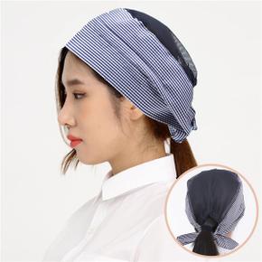 네이비체크망사두건 서빙모자 주방위생모자 식당 조리용두건