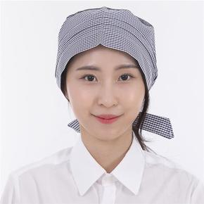 네이비체크망사두건 서빙모자 주방위생모자 식당 조리용두건