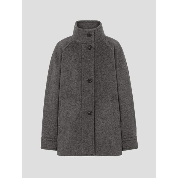 Volume Sleeve High Neck Coat  Brown (KE5X30M08D)