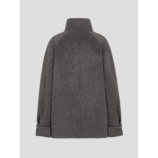 Volume Sleeve High Neck Coat  Brown (KE5X30M08D)