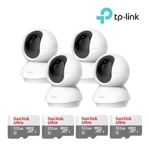 TC71+512GB SD카드 4팩 가정용 CCTV 4세트 홈캠 세트