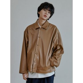 unisex reather jacket bright camel