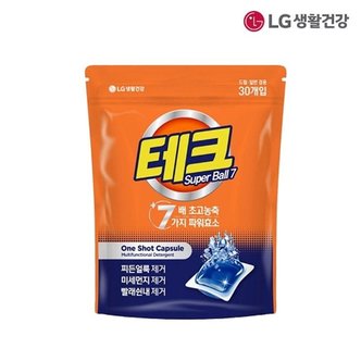  LG테크 수퍼볼 캡슐세제 1챔버 리필 30입*1개