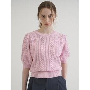 Round Shirring Cable Half Knit (Light_pink)