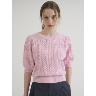 블레티 Round Shirring Cable Half Knit (Light_pink)