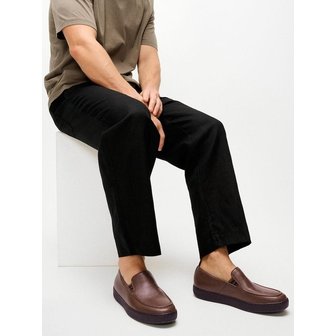 핏플랍 [삼성물산공식] 남성 크래프트Q 남성 텀블드 레더 목 로퍼  모카 브라운 (FT61K1L06B)