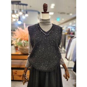 노원점 스테파니 스팽글 브이넥 니트 조끼 A25SW5401